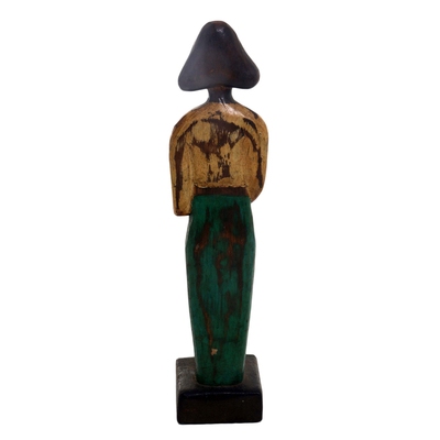 Wood sculpture, 'Lovely Mother' (12.5 inch) - Lovely Mother and Child Sculpture in Hand Carved Wood