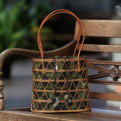 Bolso de mano Ate con asa de hierba - Bolso de mano con asa de hierba hecho a mano de Indonesia
