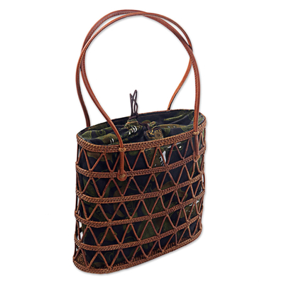 Bolso de mano Ate con asa de hierba - Bolso de mano con asa de hierba hecho a mano de Indonesia