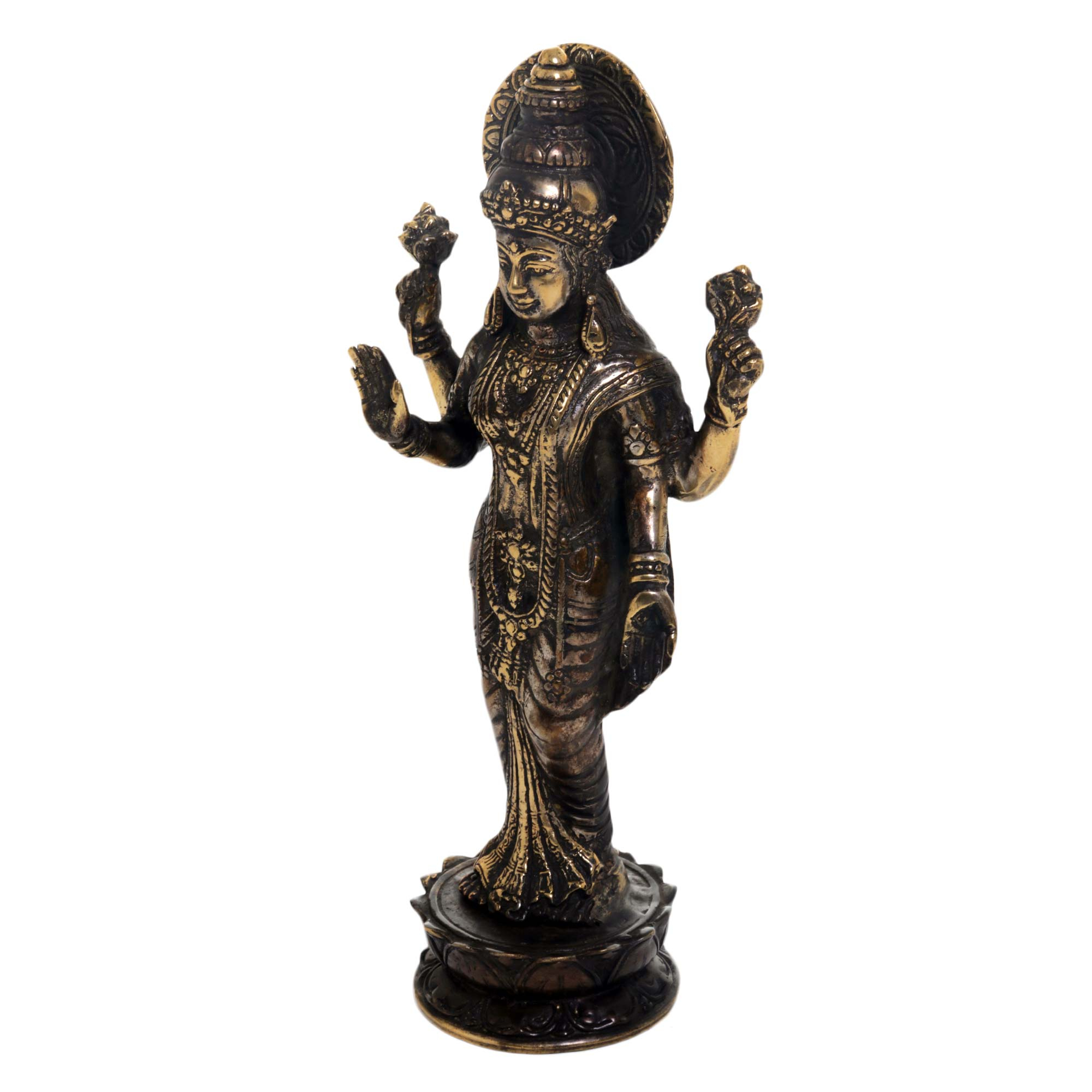 Bronze Sculpture of Hindu Goddess Lakshmi Indonesia - Elegant Lakshmi ...