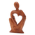 Wood statuette, 'Mother's Tenderness' - Mother and Child Natural Suar Wood Statuette thumbail