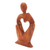 Wood statuette, 'Mother's Tenderness' - Mother and Child Natural Suar Wood Statuette (image 2b) thumbail