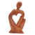 Wood statuette, 'Mother's Tenderness' - Mother and Child Natural Suar Wood Statuette (image 2c) thumbail