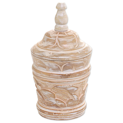 Wood decorative box, 'Bali Spire' - Hand Carved Decorative Wood Box from Indonesia