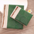 Natural fiber notebooks, 'Autumn Spirit in Green' (pair) - Handcrafted Pair of Rice Paper Notebooks from Indonesia (image 2c) thumbail
