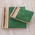Natural fiber notebooks, 'Autumn Spirit in Green' (pair) - Handcrafted Pair of Rice Paper Notebooks from Indonesia (image 2d) thumbail