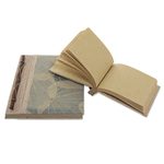 Natural fiber notebooks, 'Autumn Spirit in Grey' (pair) - Handcrafted Pair of Rice Paper Notebooks from Indonesia