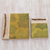 Natural fiber notebooks, 'Autumn Spirit in Olive' (pair) - Handcrafted Pair of Rice Paper Notebooks from Indonesia (image 2d) thumbail