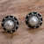 Cultured pearl stud earrings, 'Glowing White Happiness' - Hand Made Cultured Pearl Stud Earrings from Indonesia thumbail