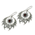 Garnet dangle earrings, 'Shiva's Fire' - Sterling Silver Garnet Dangle Earrings Sun Motif Indonesia (image 2b) thumbail