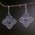 Amethyst dangle earrings, 'Purple Jepun' - Sterling Silver Amethyst Floral Dangle Earrings Indonesia thumbail