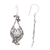 Amethyst dangle earrings, 'Heart-Shaped Love' - Heart Sterling Silver Amethyst Dangle Earrings Indonesia