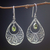 Peridot dangle earrings, 'Green Tears of Happiness' - Hand Made Sterling Silver and Peridot Dangle Earrings