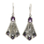 Amethyst dangle earrings, 'Jalak Tail' - Handmade Sterling Silver Amethyst Dangle Earrings Indonesia (image 2a) thumbail
