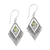 Peridot dangle earrings, 'Green Rhombus' - Geometric Sterling Silver Peridot Dangle Earrings Indonesia