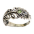 Peridot band ring, 'Feather Light' - Peridot Sterling Silver Feather Band Ring from Indonesia