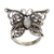 Rainbow moonstone cocktail ring, 'Open Wings' - Rainbow Moonstone Butterfly Cocktail Ring from Indonesia