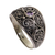 Amethyst band ring, 'Purple Swirls' - Sterling Silver and Amethyst Band Ring from Indonesia