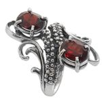 Garnet cocktail ring, 'Magical Union in Red' - Hand Made Garnet Cocktail Ring from Indonesia
