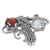 Garnet and blue topaz cocktail ring, 'Magical Union' - Garnet and Blue Topaz Cocktail Ring from Indonesia (image 2d) thumbail