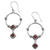 Garnet dangle earrings, 'Rings of Happiness in Red' - Sterling Silver and Garnet Dangle Earrings from Indonesia thumbail