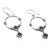 Garnet dangle earrings, 'Rings of Happiness in Red' - Sterling Silver and Garnet Dangle Earrings from Indonesia (image 2b) thumbail