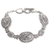 Sterling silver link bracelet, 'Lotus Chain' - Sterling Silver Link Bracelet with Floral Motif (image 2a) thumbail