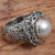 Anillo de cóctel con perlas cultivadas - Anillo de cóctel de plata de ley con perlas mabe cultivadas