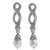 Cultured pearl dangle earrings, 'Snake Charms' - Sterling Silver and Cultured Freshwater Pearl Snake Earrings