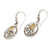 Citrine dangle earrings, 'Floral Sunrise' - Citrine and 925 Sterling Silver Dangle Hook Earrings