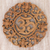 Wood relief panel, 'Flower Om' - Hand Made Wood Wall Relief Panel of Floral Om from Indonesia thumbail