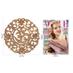 Wood relief panel, 'Flower Om' - Hand Made Wood Wall Relief Panel of Floral Om from Indonesia