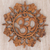 Wood wall relief, 'Om is Life' - Hand Carved Wood Wall Relief Floral Om from Indonesia thumbail