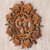 Wood wall relief, 'Om is Life' - Hand Carved Wood Wall Relief Floral Om from Indonesia (image 2b) thumbail