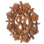 Wood wall relief, 'Om is Life' - Hand Carved Wood Wall Relief Floral Om from Indonesia (image 2c) thumbail
