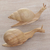 Wood snail sculptures, 'Shells Aside' (pair) - Natural Jempinis Wood Pair of Snails Table Sculpture