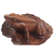 Wood sculpture, 'Elegant Frog' - Hand Carved Suar Wood Frog on Lily Pad Sculpture