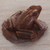 Wood sculpture, 'Elegant Frog' - Hand Carved Suar Wood Frog on Lily Pad Sculpture