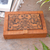 Wood jewelry box, 'Bhoma Treasure' - Hand Carved Wood Decorated Jewelry Box from Indonesia thumbail