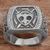 Men's sterling silver signet ring, 'Shield of Indra' - Sterling Silver Shield Men's Signet Ring from Indonesia (image 2) thumbail