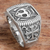 Men's sterling silver signet ring, 'Shield of Indra' - Sterling Silver Shield Men's Signet Ring from Indonesia (image 2c) thumbail