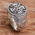 Men's sterling silver signet ring, 'Indra Sword' - Crossed Swords Sterling Silver Signet Ring for Men (image 2c) thumbail