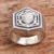 Men's sterling silver signet ring, 'Protector Shield' - Men's Sterling Silver Signet Ring from Indonesia (image 2) thumbail
