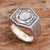Men's sterling silver signet ring, 'Protector Shield' - Men's Sterling Silver Signet Ring from Indonesia (image 2b) thumbail