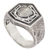 Men's sterling silver signet ring, 'Protector Shield' - Men's Sterling Silver Signet Ring from Indonesia (image 2c) thumbail