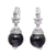 Onyx half-hoop earrings, 'Black Swirls' - Sterling Silver Black Onyx Half-Hoop Earrings from Indonesia thumbail