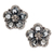 Blue topaz button earrings, 'Five-Petaled Flower' - Floral Blue Topaz Button Earrings from Bali thumbail