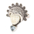 Blue topaz cocktail ring, 'Saraswati Face' - Blue Topaz Sterling Silver Bone Cocktail Ring from Bali (image 2e) thumbail
