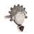 Garnet cocktail ring, 'Saraswati Face in Red' - Garnet Sterling Silver Bone Cocktail Ring from Indonesia thumbail