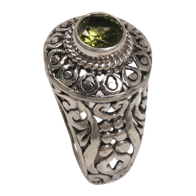Sterling Silver and Peridot Cocktail Ring from Indonesia